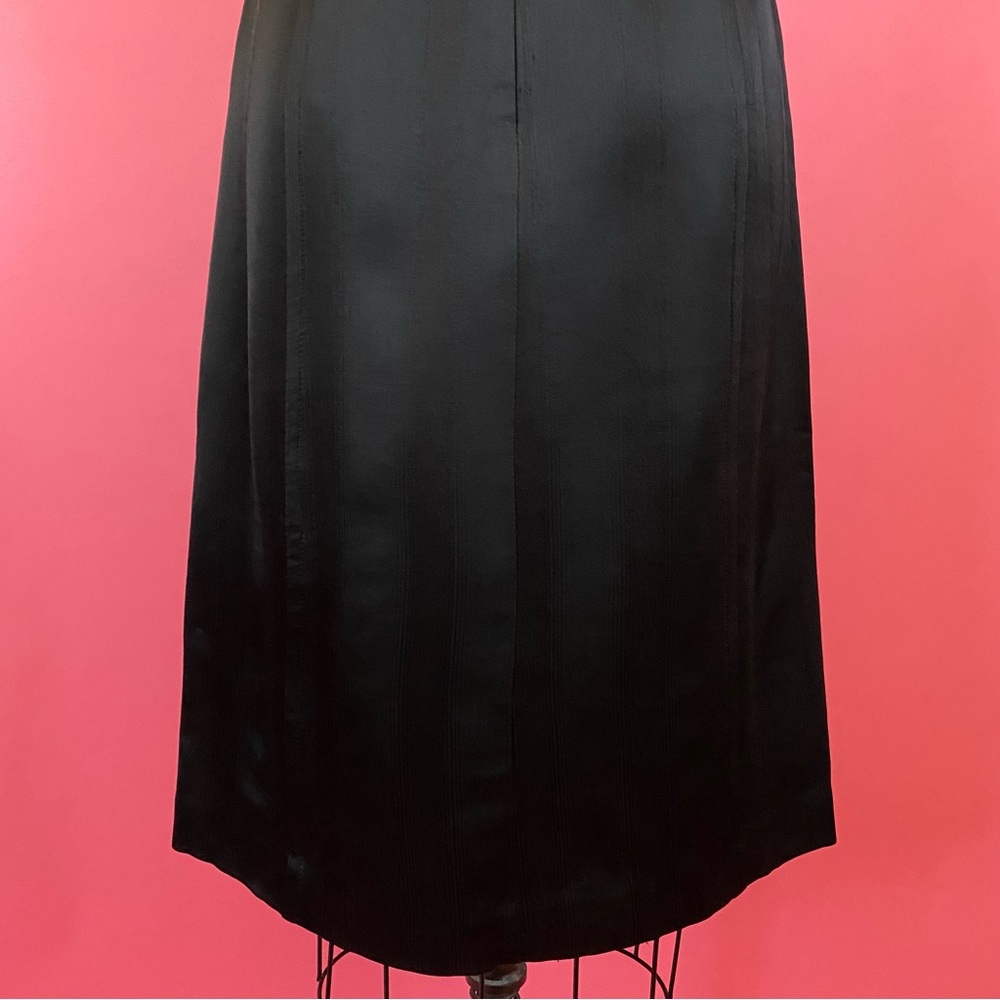 Vintage Y2K Goth Glam Made in ITALY Satin Brocade Pin Stripe Strapless Dress 4 - Picture 9 of 16